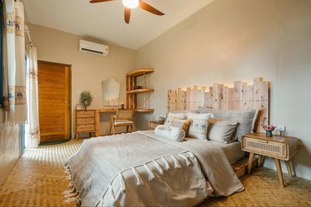 Private accommodation room for yoga teacher training students at House of Om Thailand