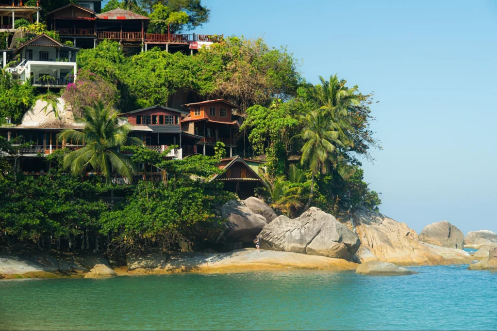 Tropical coastal setting near the House of Om yoga teacher training location in Thailand